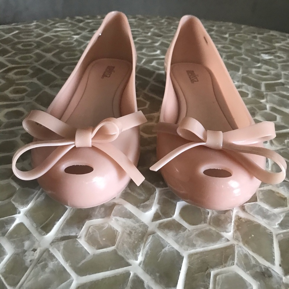Melissa UltraGirl Bow II jelly peep-toe jelly flat - Picture 4 of 12